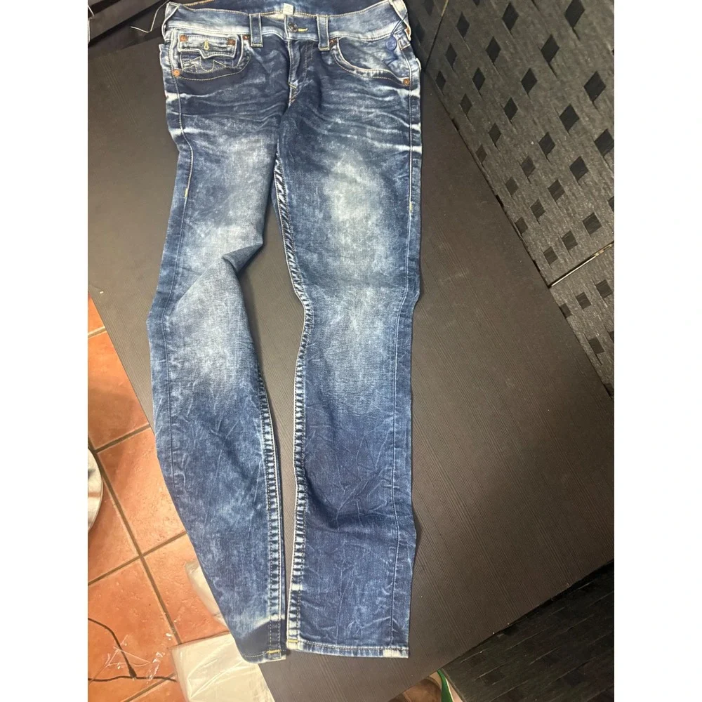 Tru religion unisex blue denim jeans size 28